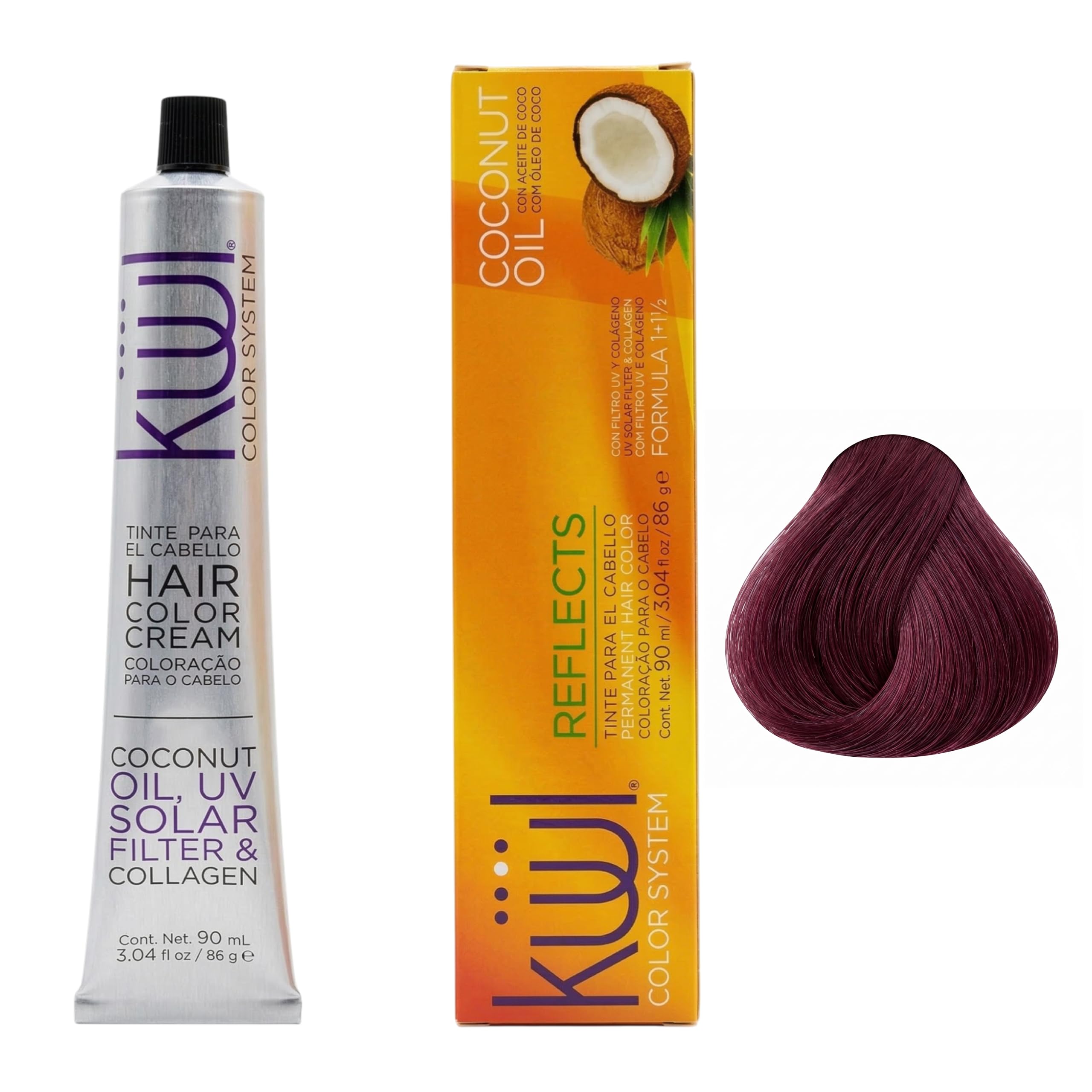 Hair Dye Color Red Violet Reflects - Hair Color Cream 3.04 fl oz 90 ml